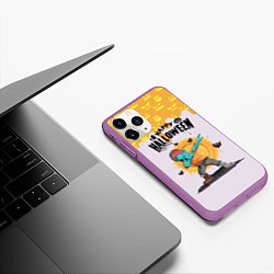 Чехол iPhone 11 Pro матовый Dab zombie halloween, цвет: 3D-фиолетовый — фото 2