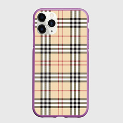 Чехол iPhone 11 Pro матовый Клетчатый принт в стиле Burberry, цвет: 3D-фиолетовый