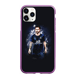 Чехол iPhone 11 Pro матовый Lionel Messi Paris Saint-Germain, цвет: 3D-фиолетовый