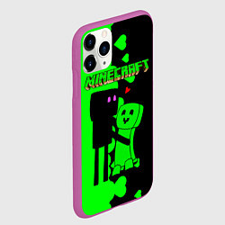 Чехол iPhone 11 Pro матовый Любовь Эндермена и Крипера Майнкрафт, цвет: 3D-фиолетовый — фото 2