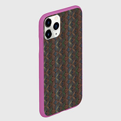 Чехол iPhone 11 Pro матовый Абстракция из разноцветных треугольников из линий, цвет: 3D-фиолетовый — фото 2