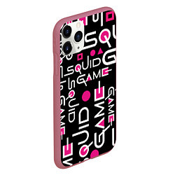 Чехол iPhone 11 Pro матовый SQUID GAME ЛОГО PINK, цвет: 3D-малиновый — фото 2