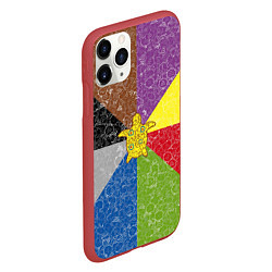 Чехол iPhone 11 Pro матовый Черепаха на фоне АПВ 8 1 15, цвет: 3D-красный — фото 2