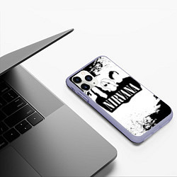 Чехол iPhone 11 Pro матовый Нирвана Рок Группа Гранж ЧБ Nirvana, цвет: 3D-светло-сиреневый — фото 2