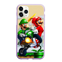 Чехол iPhone 11 Pro матовый MarioHelmet, цвет: 3D-сиреневый