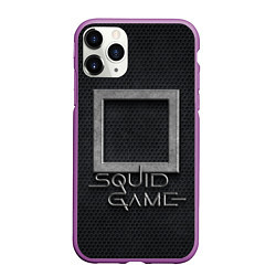 Чехол iPhone 11 Pro матовый ИГРА В КАЛЬМАРА СИМВОЛ КВАДРАТ SQUID GAME, цвет: 3D-фиолетовый