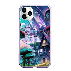 Чехол iPhone 11 Pro матовый FantasyFish, цвет: 3D-светло-сиреневый