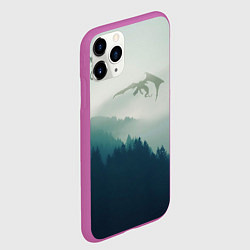 Чехол iPhone 11 Pro матовый ДРАКОНЫ НАД ЛЕСОМ DRAGON, цвет: 3D-фиолетовый — фото 2