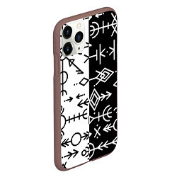 Чехол iPhone 11 Pro матовый ДРЕВНИЕ СЛАВЯНСКИЕ РУНЫ, цвет: 3D-коричневый — фото 2