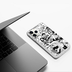 Чехол iPhone 11 Pro матовый Клинок, рассекающий демонов, МАНГА, цвет: 3D-белый — фото 2