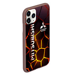 Чехол iPhone 11 Pro матовый Митсубиси подсветка 3D плит, цвет: 3D-коричневый — фото 2