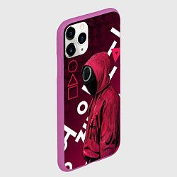 Чехол iPhone 11 Pro матовый ИГРА В КАЛЬМА, УЗОР ИЕРОГЛИФЫ, цвет: 3D-фиолетовый — фото 2
