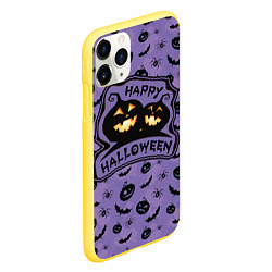 Чехол iPhone 11 Pro матовый Хэллоуин 2021 Halloween 2021, цвет: 3D-желтый — фото 2