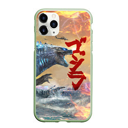 Чехол iPhone 11 Pro матовый ГОДЗИЛЛА АТАКУЕТ!, цвет: 3D-салатовый