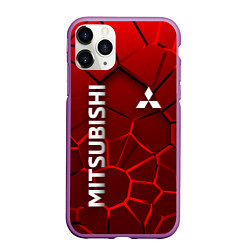 Чехол iPhone 11 Pro матовый Митсубиси 3D плиты, цвет: 3D-фиолетовый