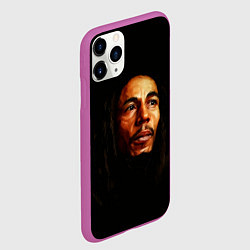Чехол iPhone 11 Pro матовый Bob Marley Art, цвет: 3D-фиолетовый — фото 2