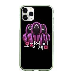 Чехол iPhone 11 Pro матовый Squid Game Guards, цвет: 3D-салатовый