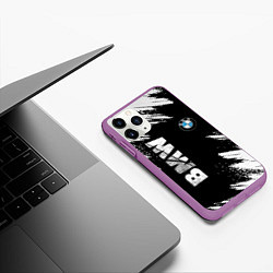 Чехол iPhone 11 Pro матовый BMW GRUNGE БМВ ГРАНЖ, цвет: 3D-фиолетовый — фото 2