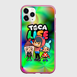 Чехол iPhone 11 Pro матовый Toca Life, цвет: 3D-малиновый