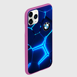 Чехол iPhone 11 Pro матовый BMW LOGO 3Д ПЛИТЫ ГЕОМЕТРИЯ, цвет: 3D-фиолетовый — фото 2