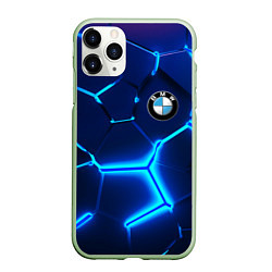 Чехол iPhone 11 Pro матовый BMW LOGO 3Д ПЛИТЫ ГЕОМЕТРИЯ