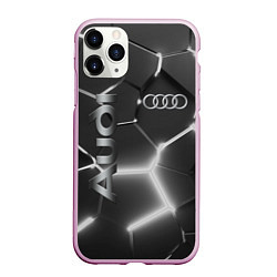 Чехол iPhone 11 Pro матовый AUDI GREY 3D ПЛИТЫ, цвет: 3D-розовый