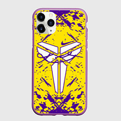 Чехол iPhone 11 Pro матовый ЛЕЙКЕРС LOS ANGELES LAKERS,, цвет: 3D-фиолетовый