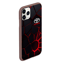Чехол iPhone 11 Pro матовый Тойота 3D плиты с подсветкой, цвет: 3D-коричневый — фото 2