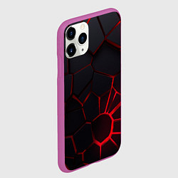 Чехол iPhone 11 Pro матовый Адские 3D плиты 3Д геометрия плиты, цвет: 3D-фиолетовый — фото 2