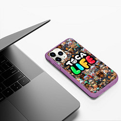 Чехол iPhone 11 Pro матовый Toca Life, цвет: 3D-фиолетовый — фото 2