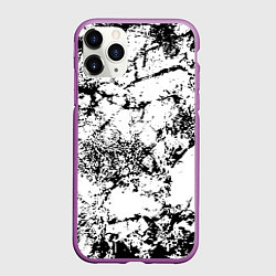 Чехол iPhone 11 Pro матовый Эффект линогравюры, цвет: 3D-фиолетовый