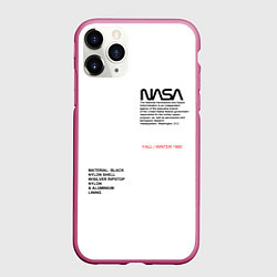 Чехол iPhone 11 Pro матовый NASA БЕЛАЯ ФОРМА, цвет: 3D-малиновый