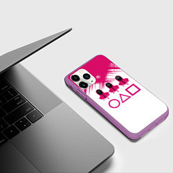 Чехол iPhone 11 Pro матовый Игра в кальмара геометрические фигуры,, цвет: 3D-фиолетовый — фото 2