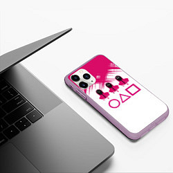 Чехол iPhone 11 Pro матовый Игра в кальмара геометрические фигуры,, цвет: 3D-сиреневый — фото 2