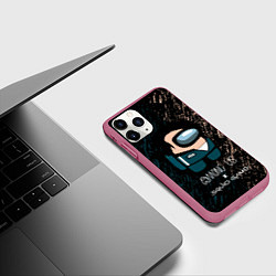 Чехол iPhone 11 Pro матовый Among us в Игре в кальмара, цвет: 3D-малиновый — фото 2