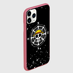 Чехол iPhone 11 Pro матовый ONE PIECE ВАН ПИС ЧЕРЕП БРЫЗГИ КРАСОК, цвет: 3D-малиновый — фото 2