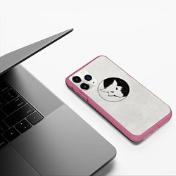 Чехол iPhone 11 Pro матовый Лунные волки ранний лого цвет легиона, цвет: 3D-малиновый — фото 2