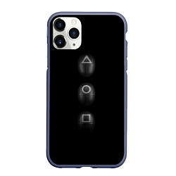 Чехол iPhone 11 Pro матовый ИГРА В КАЛЬМАРА МАСКИ SQUID GAME, цвет: 3D-серый