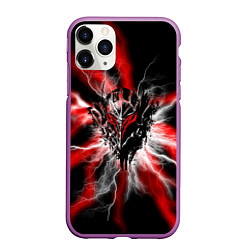 Чехол iPhone 11 Pro матовый Berserk разряд молнии, цвет: 3D-фиолетовый