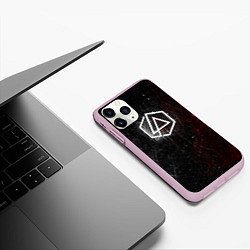 Чехол iPhone 11 Pro матовый Linkin Park Logo Линкин Парк, цвет: 3D-розовый — фото 2