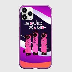 Чехол iPhone 11 Pro матовый Трое из сериала Игра в кальмара, цвет: 3D-фиолетовый