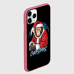 Чехол iPhone 11 Pro матовый CHRISTMAS обезьяна, цвет: 3D-малиновый — фото 2