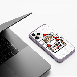 Чехол iPhone 11 Pro матовый С Новым годом! в заключении, цвет: 3D-серый — фото 2