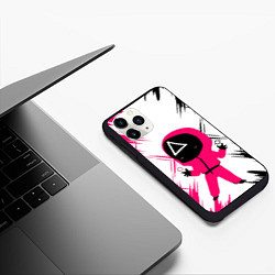 Чехол iPhone 11 Pro матовый SQUID GAME ИГРА В КАЛЬМАРА треугольник, цвет: 3D-черный — фото 2