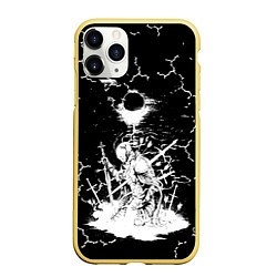 Чехол iPhone 11 Pro матовый Dark souls 2, цвет: 3D-желтый
