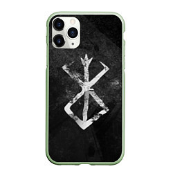 Чехол iPhone 11 Pro матовый BERSERK LOGO GRUNGE, цвет: 3D-салатовый