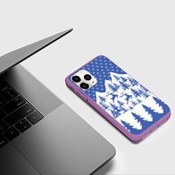 Чехол iPhone 11 Pro матовый Горные Олени, цвет: 3D-фиолетовый — фото 2