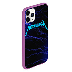 Чехол iPhone 11 Pro матовый METALLICA BLUE FLASH МЕТАЛЛИКА СИНИЕ МОЛНИИ, цвет: 3D-фиолетовый — фото 2