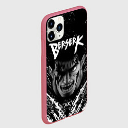 Чехол iPhone 11 Pro матовый БЕРСЕРК ГАТС брызги краски, цвет: 3D-малиновый — фото 2