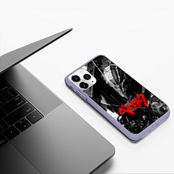 Чехол iPhone 11 Pro матовый BERSERK ЧБ БЕРСЕРК, цвет: 3D-светло-сиреневый — фото 2